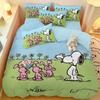 Fashion Snoopy 3D Children'S Bedding Set With Pillowcase Fitted Sheet 2/3pcs Bedding Set Anime Printed Home Decor 100%Microfibre