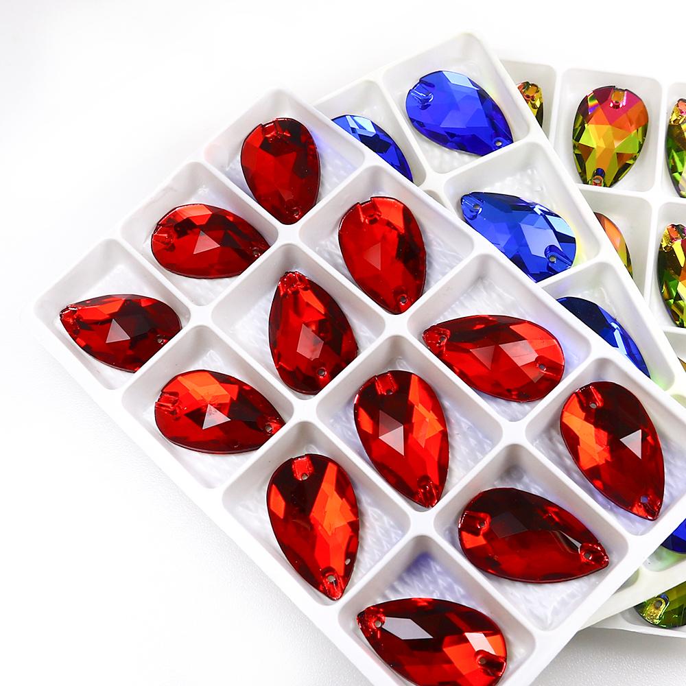 Dongzhou Crystals Швейные аксессуары Форма капли Плоская задняя сторона Стразы для одежды и обуви Хрустальные бусины