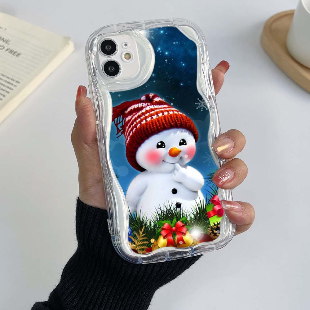 Samsung A24 для iPhone 15 Xiaomi Poco X5 Redmi 13c Чехлы для телефонов Huawei Honor 90 A7 Merry Christmas Bear Deer art милый эксклюзивный кремовый узор Мягкий чехол