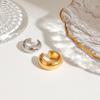 Yori Позолоченная нержавеющая сталь 18K Клипсы для ушей Двухцветный Изогнутый дизайн Элегантные Современные для Любого Случая Украшения НОВИНКА