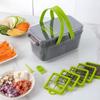 22-in-1 Manual Vegetable Chopper, Stainless Steel/ABS, with Handle, Green/Gray, Kitchen Gadget