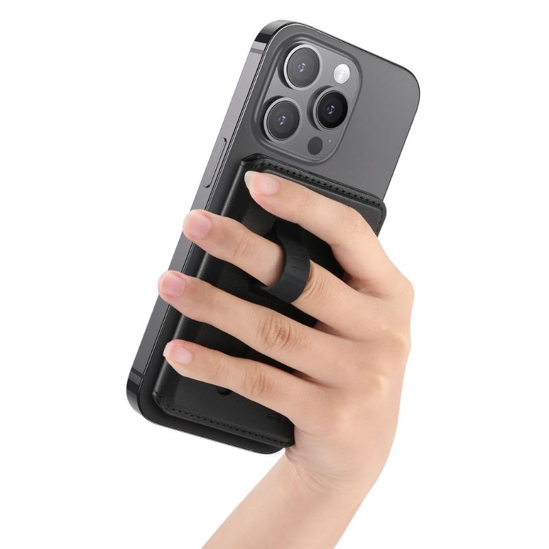 Регулируемый угол обзора Подставка для телефона Хранение карт Складная конструкция Магнитная задняя панель Конструкция из ПУ-кожи