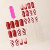 24pcs Snowflake Fake Nails Square Head French Nail Press On Nails Rhinestone Waterproof Faux Fingernails