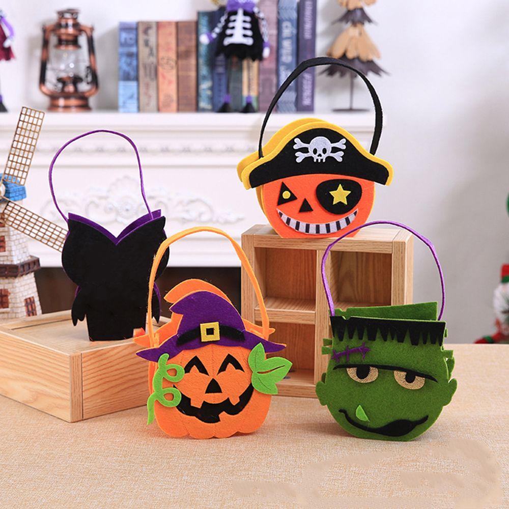 Kids Halloween Decoration With Handle Tote Bag Non-woven Bag Gift Pouch Halloween Candy Bag