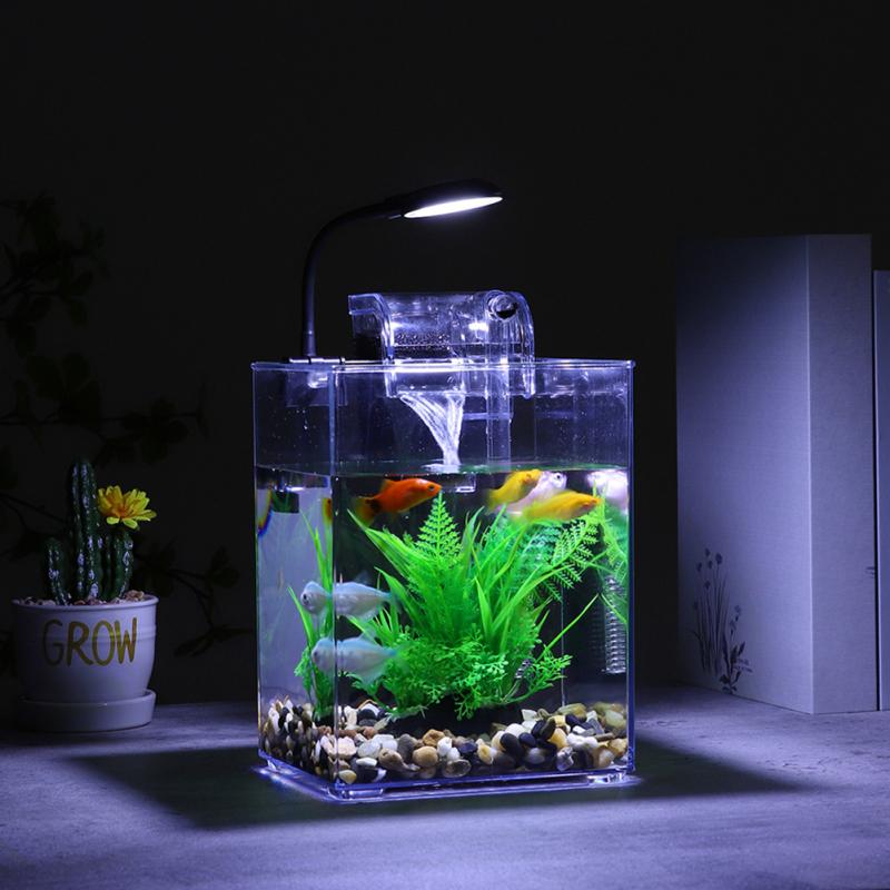 Маленький аквариум, Аквариум со светодиодной подсветкой, Настенный фильтр, Экологическая фильтрация,