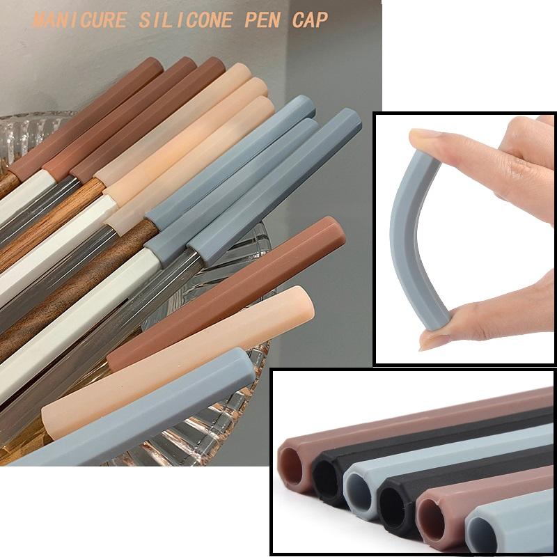 3Pcs/lot Nail Art Pen Caps Silica Gel Sealed Dustproof Pen Caps Manicure Tools Nail Brush Gel Pen For Nails Protective Tool