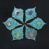 Women Pendant Natural Stone Crystal Zinc Alloy Leaf-Shaped Pendant For Jewelry Making DIY Necklace Accessory