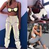 Women Casual Reflective Beam Foot Luminous Elastic Pants
