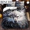 3D Wolf Bedding Collection Black White Dreamcatcher Tribal Nationality Style Duvet Cover For Teens Adults Women Men Bedroom Decoration