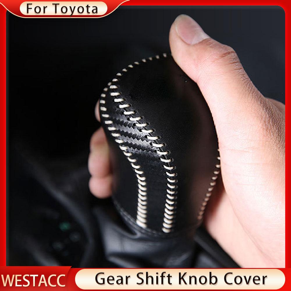 Чехол из натуральной кожи с автомобильными ошейниками, ручка переключения передач, чехол для Toyota Camry 70 Corolla AT