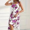 Bohemian Summer Dress Women Sleeveless Floral Printed Holiday One Piece
