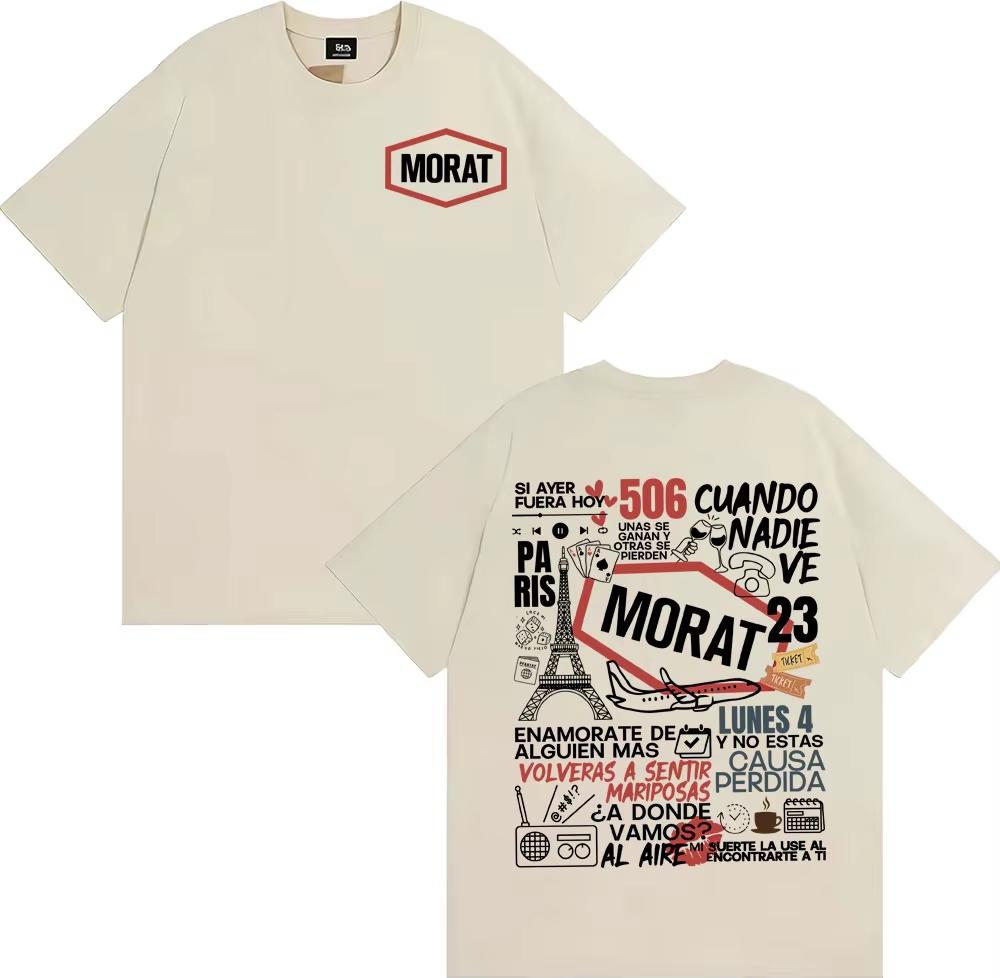 Rock Band Morat Album Graphic Print T Shirts Unisex Unisex Fashion High Street Hip Hop Tshirt 100 Cotton Cozy Short Sleeve T Shirt