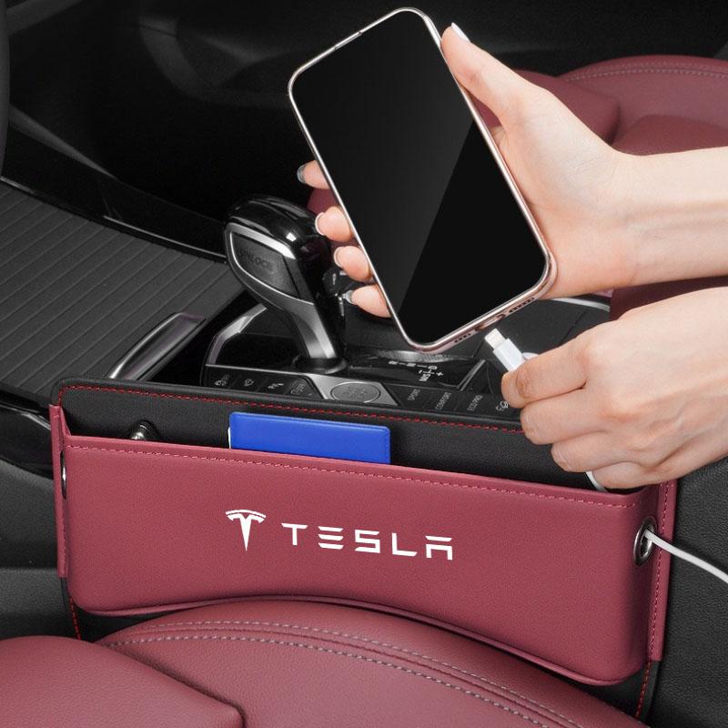 Multifunction Car Seat Gap Organizer Storage Box Crevice Side Storage Pocket Wallet for Tesla Model 3 Model S X Y Accessories