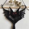 Hand Woven Bat Hanging Tapestry Black Color Geometric Wall Hanging  Bedroom Decor