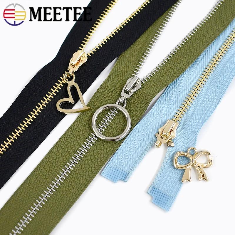 5 шт. Meetee №3 15-30 см Металлические молнии для сумок, закрытый конец, молния с автозамком для комплекта для ремонта одежды, DIY швейные материалы, аксессуары