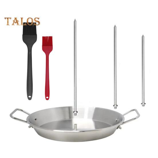 Вертикальный шампур Al Pastor для гриля Подставка для шампура из нержавеющей стали 9 дюймов с 3 съемными шипами Бразильская вертикальная подставка для вертела Держатель для шаурмы