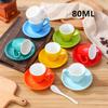 80ml Candy Series Bone China Coffee Cup And Saucer Set Cafe Espresso Tasting Mug Cappuccino Americano Cute Girl Afternoon Teacup