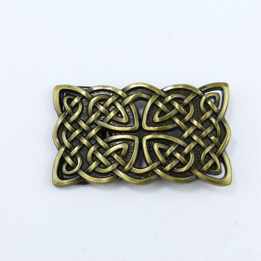 Zinc Western Denim Belt Buckle Celtic Engraved Retro Belt Button Head