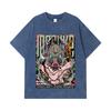 275 GSM Washed T-shirts 100% Cotton Demon Slayer V96 Inosuke Print Unisex Heavy Cotton T Shirt