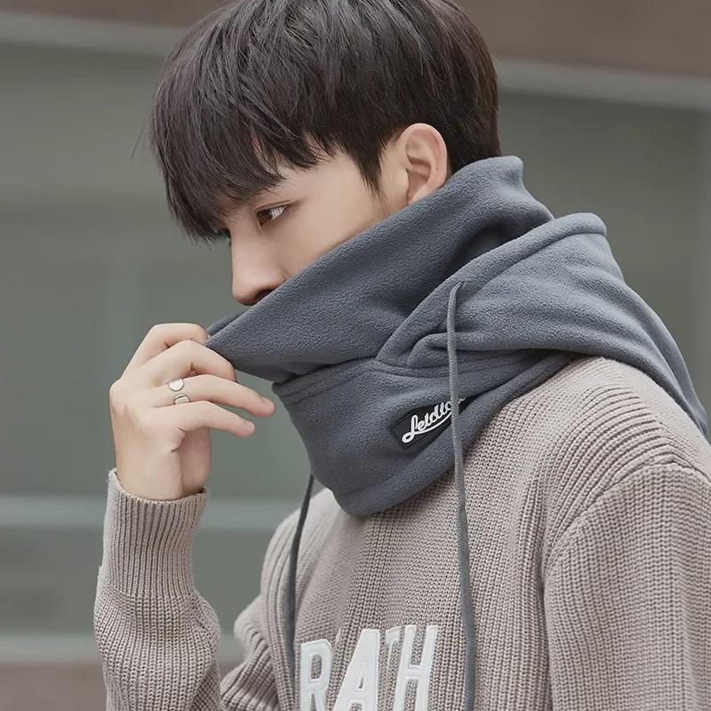 Мужская зимняя ветрозащитная велосипедная шапка с теплой маской, наушниками и защитой шеи - плотный хлопок, стиль Lei Feng