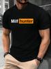 ВеснаЛето MILF Hunter Забавный Принт Буквы Печать Хлопок Мужская Женская Футболка Модная Повседневная С Коротким Рукавом Круглый Вырез Футболка