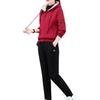 2 Pcs/ Set Pants Suit Hooded Plush Drawstring All Match Coat Suit for Daily Wear