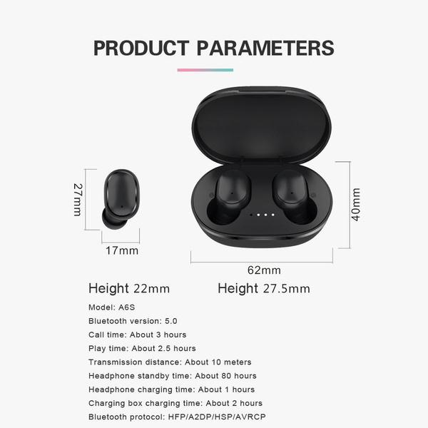 Интеллектуальное шумоподавление HIFI качество звука Bluetooth беспроводные стерео спортивные наушники микрофон с зарядным чехлом, подходит для смартфонов