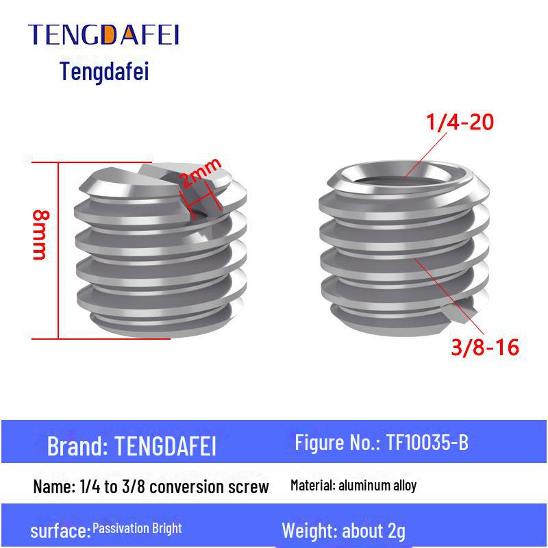 Адаптер для штатива с креплением на стойку для освещения и поворота камеры с резьбой 1/4" на 3/8" на M4/M5/M6/M8