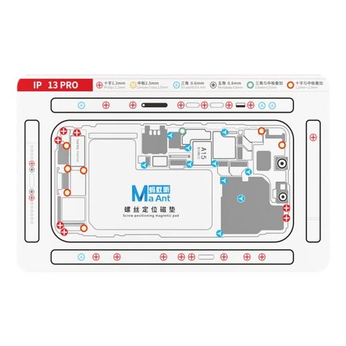 MAANT For iPhone 13 Pro Double-Sided Magnetic Screw Positioning Soft Mat Phone Repair Tool