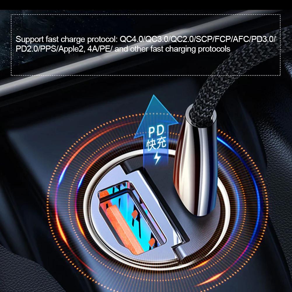 Сверхбыстрая зарядка, язычок для вытягивания, двойной USB автомобильный прикуриватель, адаптер Type - C+PD, 30WPD зарядное устройство+QC/PD+PD автомобильное зарядное устройство QC 3.0