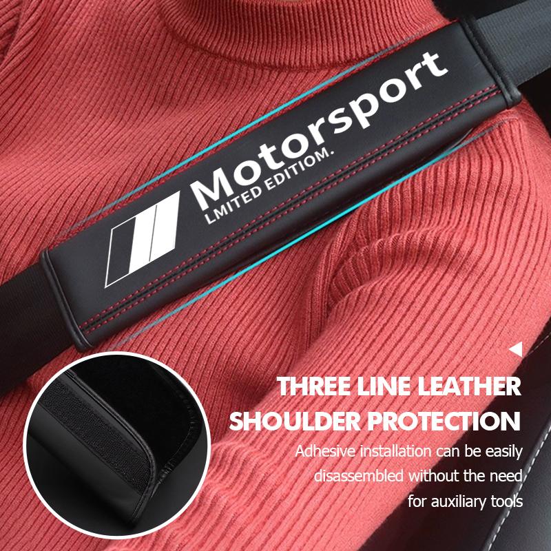 AAAPP1 Leather Car Seat Belt Cover Shoulder Pad Interior Accessories For BMW Performance M 1 3 5 7 Series E70 iX5 G38 F48 G20 E30