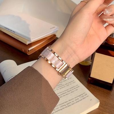 Элегантный ремешок для часов из нержавеющей стали и смолы для изысканного стиля — подходит для умных часов диаметром 38–45 мм — удобный и универсальный