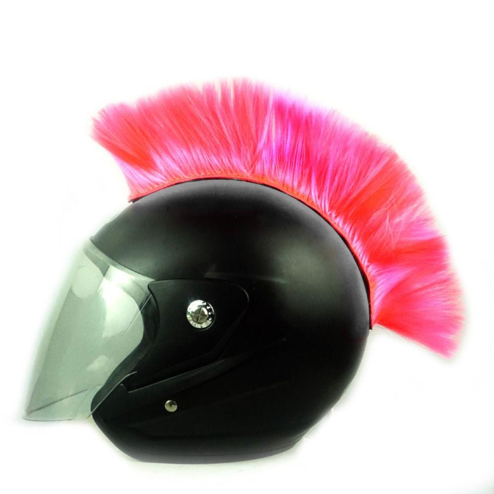 Punk Mohawk Helmet Wig Sticker Paste Helmet Decoration Hair DIY Cockscomb Helmet Wig Motocross