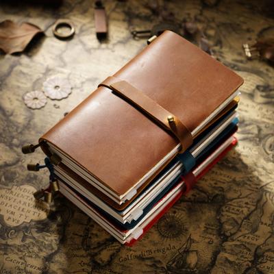 2026 Руководство Паспортная книжка Пояс для книги Ретро Коровья кожа Блокнот Ручной работы Блокнот на кольцах Коровья кожа Дневник