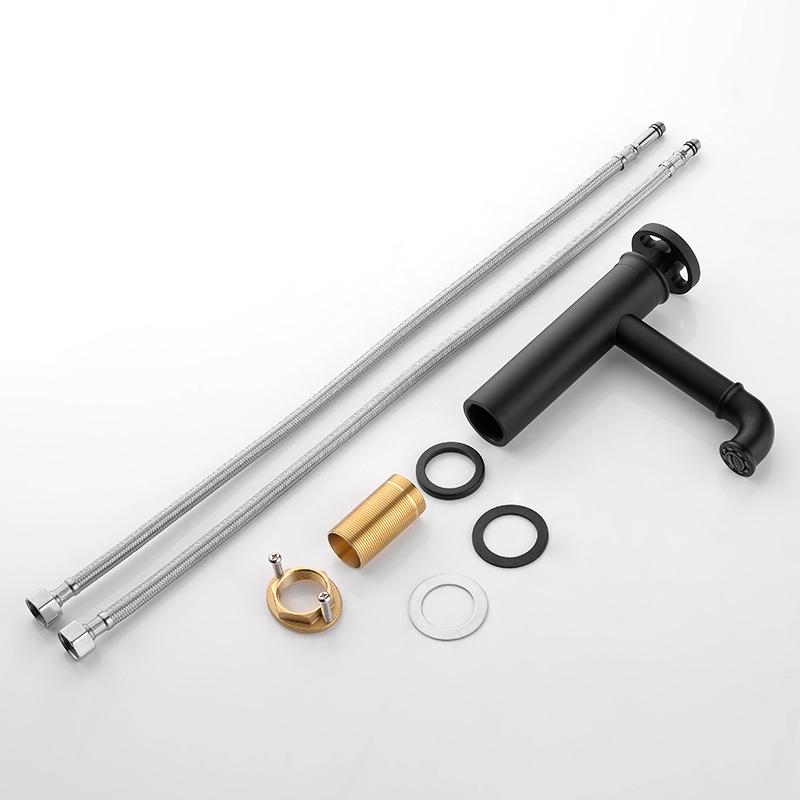 Brass Single Handle Single Hole Gold Fashion Wash Basin Sink Faucet Hot and Cold Bathroom Faucet Deck-mounted Faucet WF-20A01K