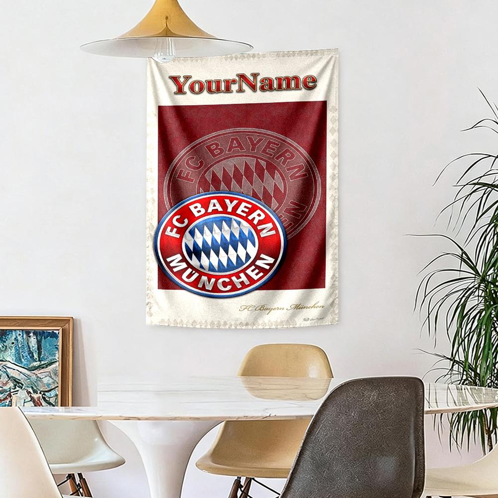 Bayern Munich Custom Your Name Wall Decor Tapestry Art For Pet Memorial Birthdaywedding Party Backdrop Family Gift