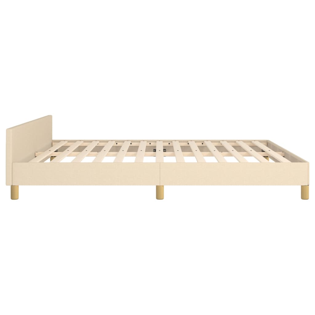 Bed Frame without Mattress Cream 180x200 cm Fabric