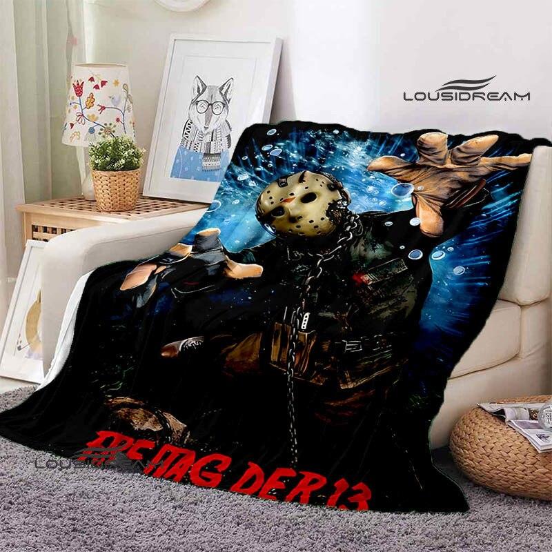 Friday the 13th Jason Print Blanket Fashion Home Decor Flannel Soft Cozy Blanket Home Travel Essential Birthday Gifts