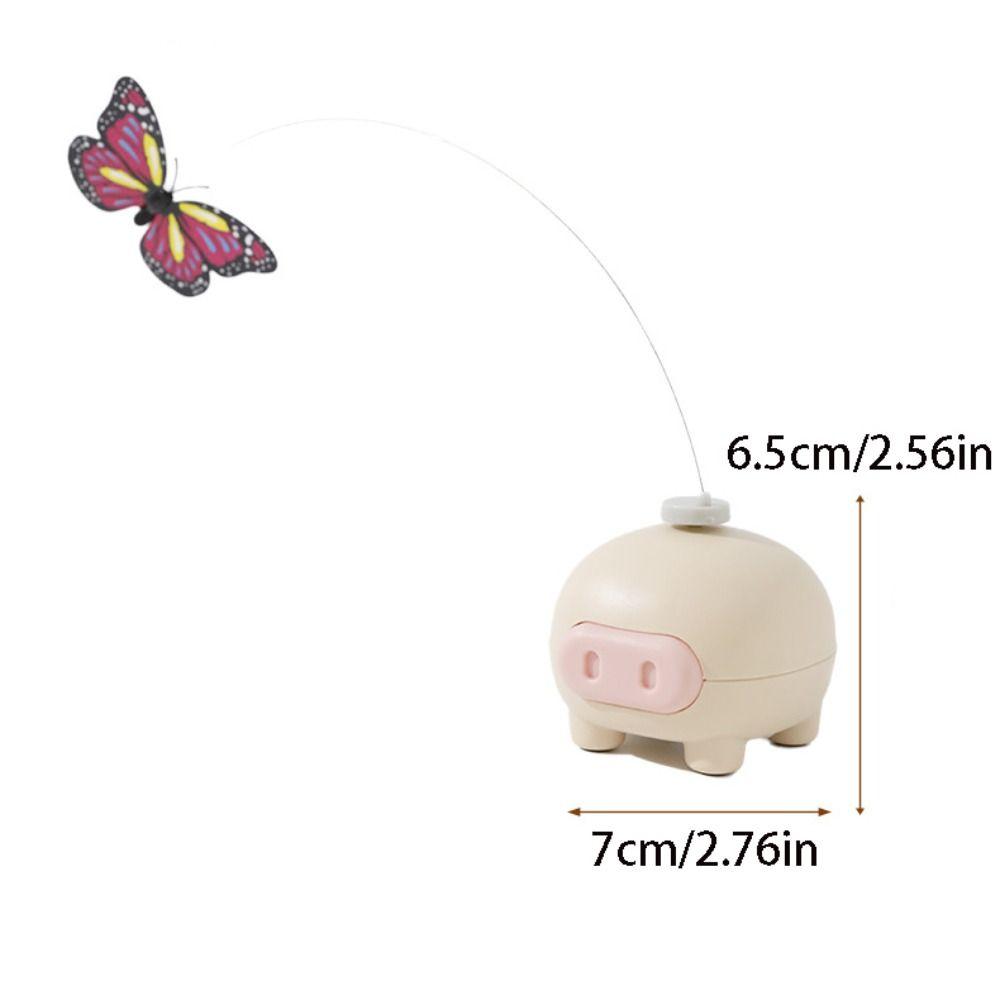 Pet Supplies Rotating Electric Cat Toy Non-slip Automatic Cat Teasing Toys Cute Butterfly Pig Pet Toy Interactive