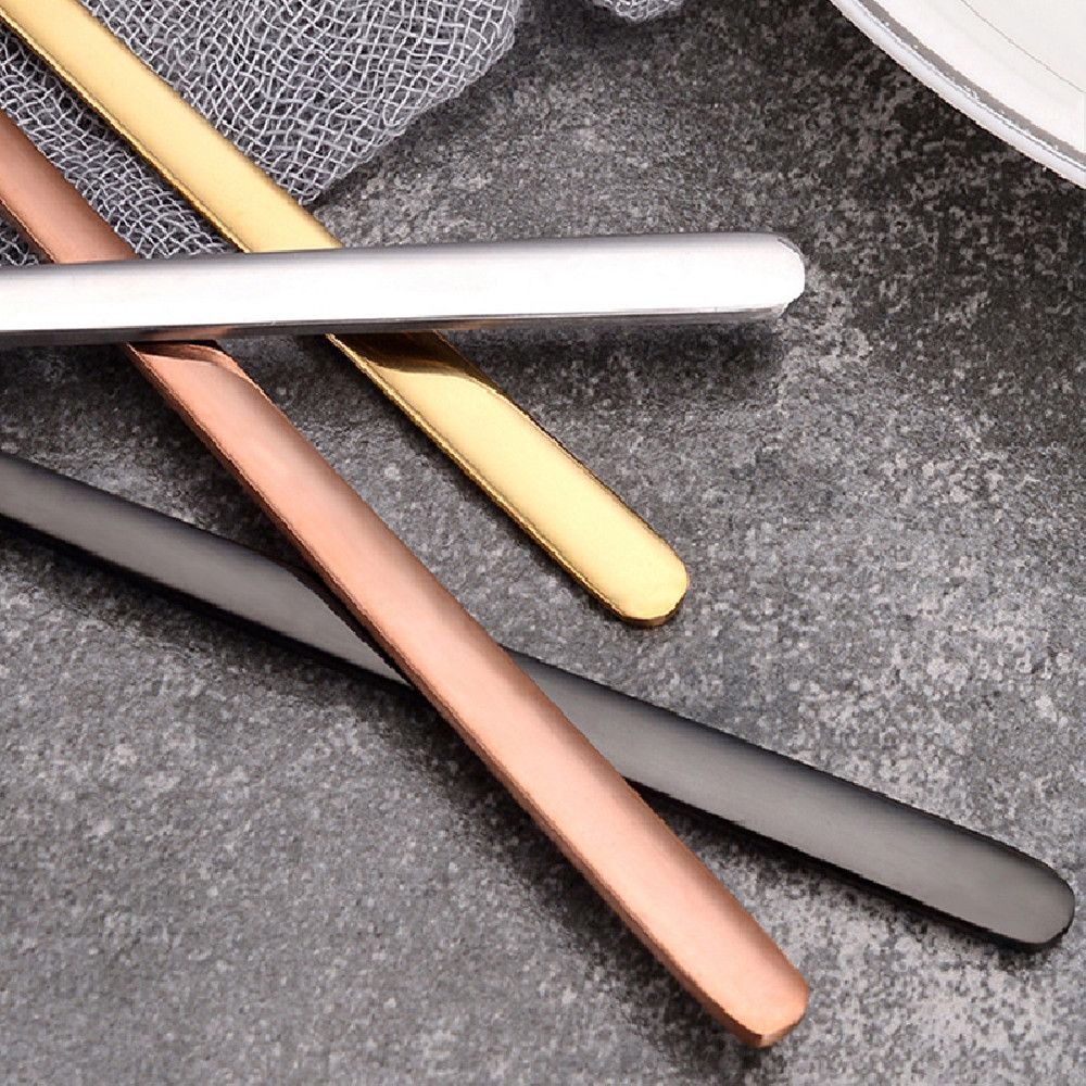 Маленькая круглая ложка Круглая однотонная ложка для кофе из нержавеющей стали Столовая посуда Десертная ложка