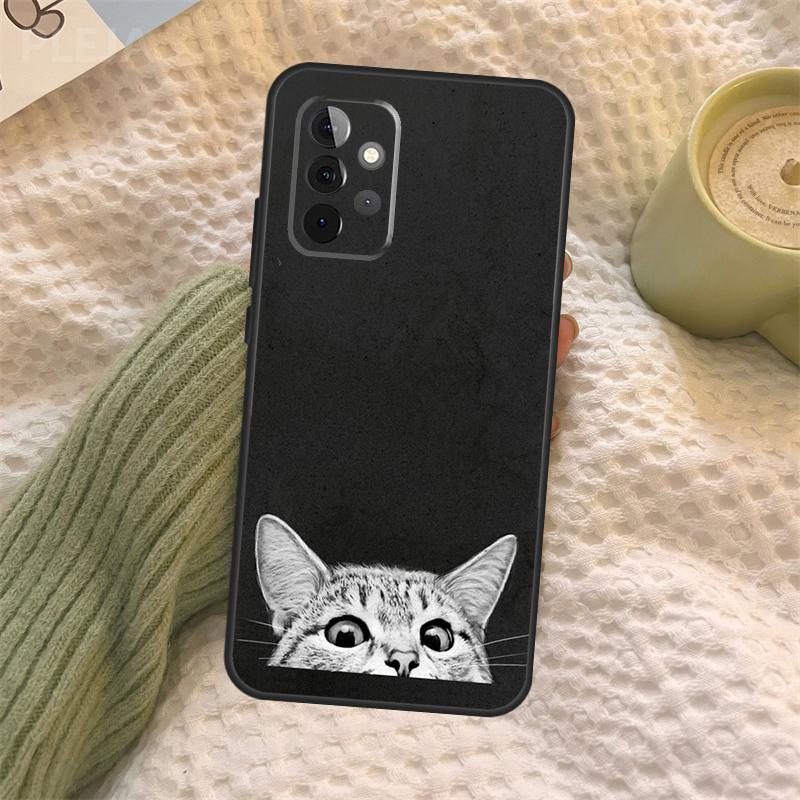 Чехол 'Счастливые коты в космосе' для Samsung Galaxy A15 A22 A52 A32 A54 A14 A16 A26 A36 A56 A55 A35 A05 A06 A53 A33 A13