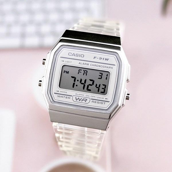 Casio Clear Band Transparent Square Common Digital Wristwatch