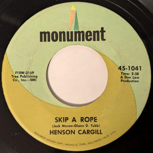 7-дюймовая пластинка HENSON CARGILL - Skip A Rope F55699 Monument 1967 США Фолк Б/У