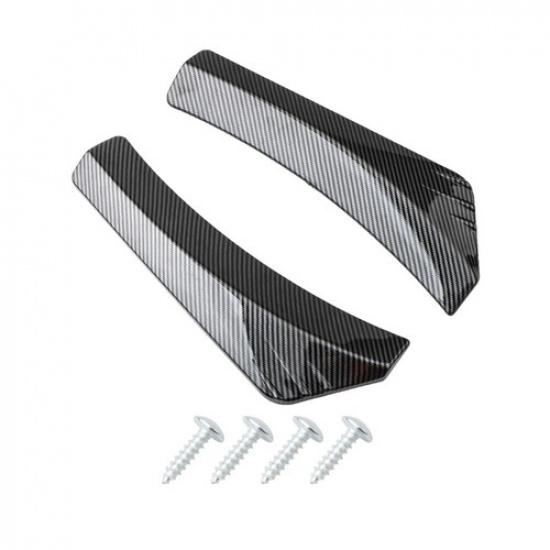 Car Rear Bumper Lip Diffuser Splitter Canard Protector Glossy Carbon Fiber Look