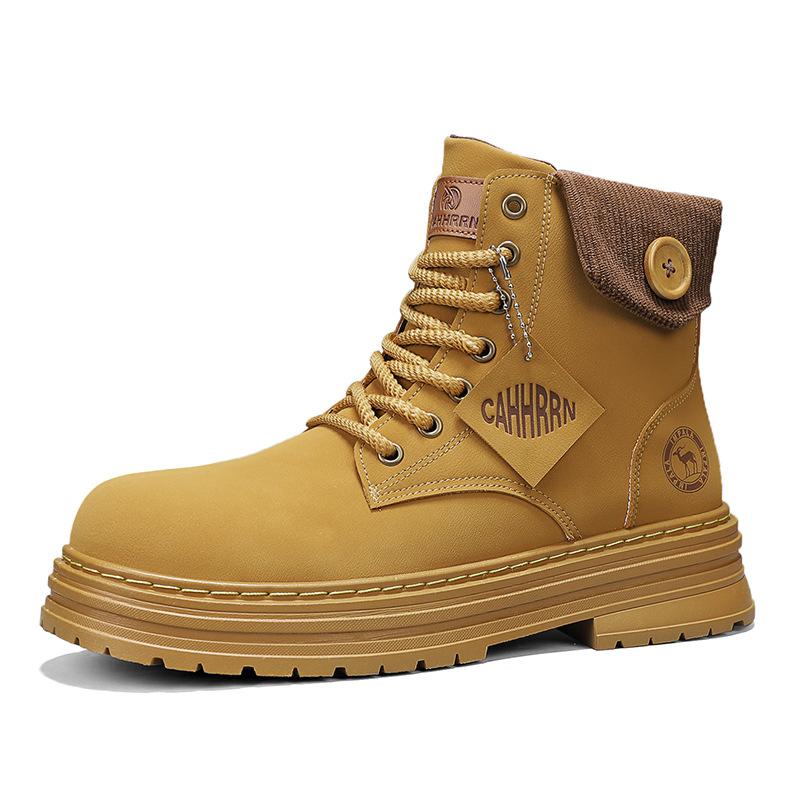 2024 новые мужские ботинки с высоким голенищем в британском стиле, ботинки Мартин, мужские повседневные модные ботинки, мужские рабочие ботинки-локомотивы, осень и зима