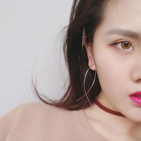 Женские Длинные Крестовые Рыбные Линии Серьги Ручной Работы Художественные Ювелирные Изделия Подарок