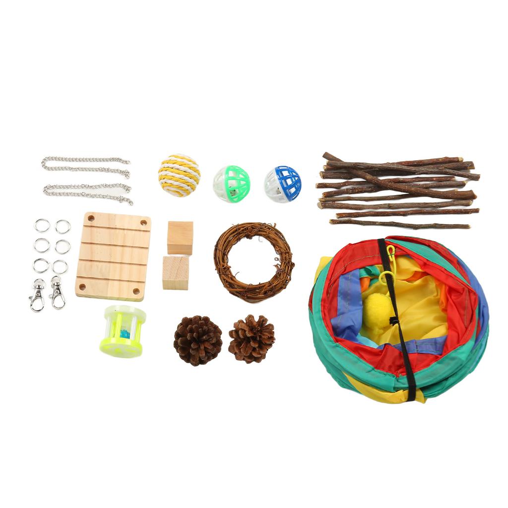 Игрушки-тоннели для хомяков, точилки для зубов, 3-ходовые тоннели и трубы для кроликов с жевательными игрушками для кроликов, морских свинок