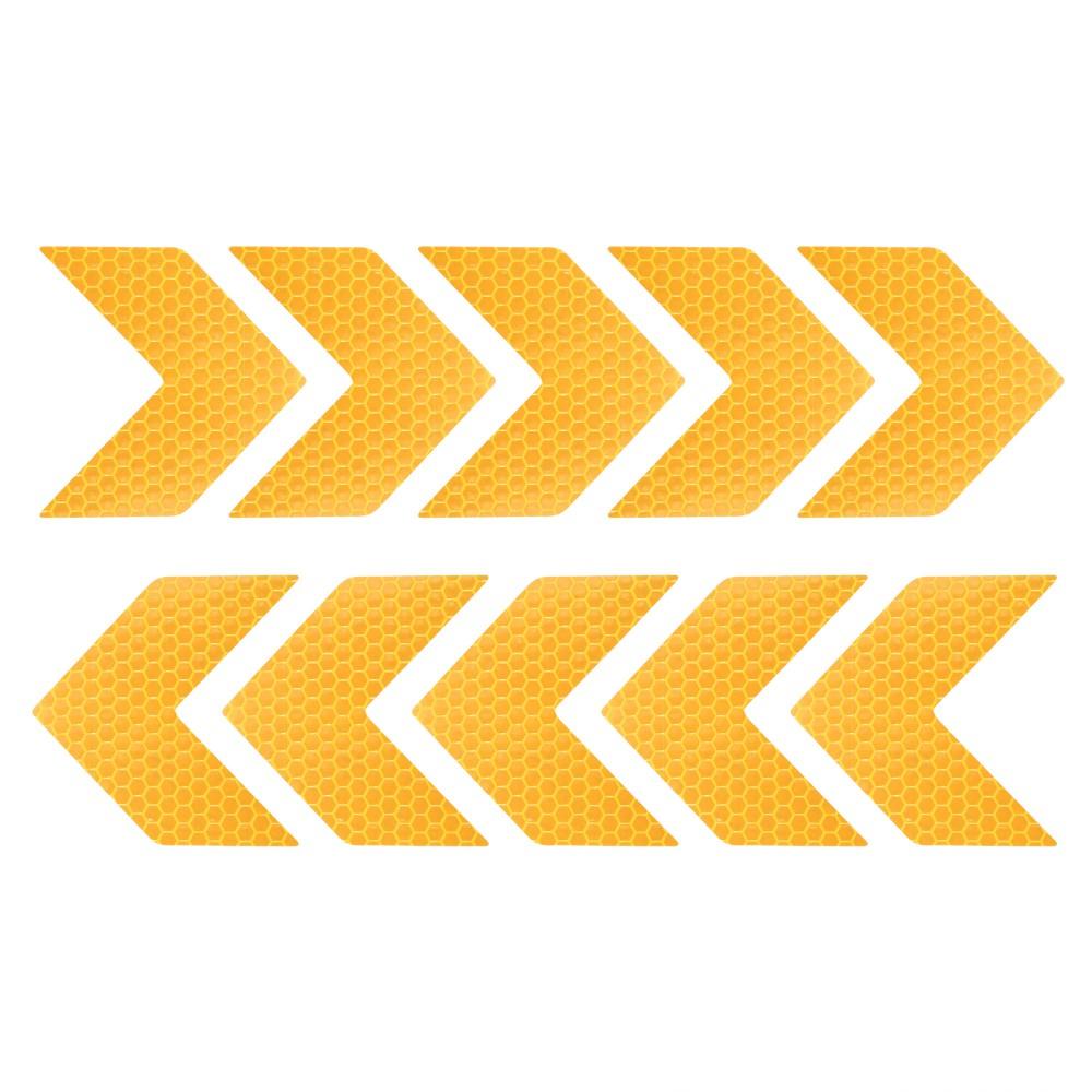 10PCS Car Reflective Sticker Warning Decals Arrow Sign Tape Stickers For Auto Tail Bar Bumper Trunk Safety Decoration Sticker