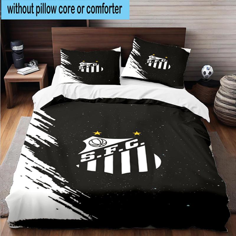 3pcs Powerful Football Crest Design Printed Bedding Set Duvet Cover Closure Includes 1 Duvet Cover & 2 Pillowcases Bedding Sets Home Decor Gifts
