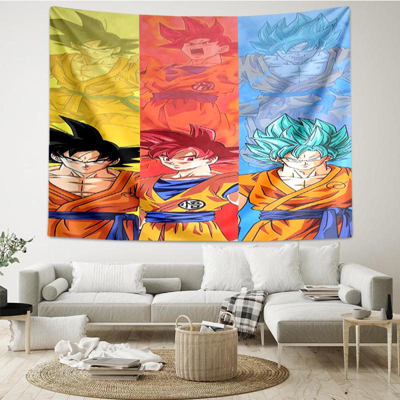 Dragon-Ball Print Tapestry, Backdrop, Easy Setup, Ideal for Bedroom, Office & Living Room, with Aesthetic Wall Hanging Decor.